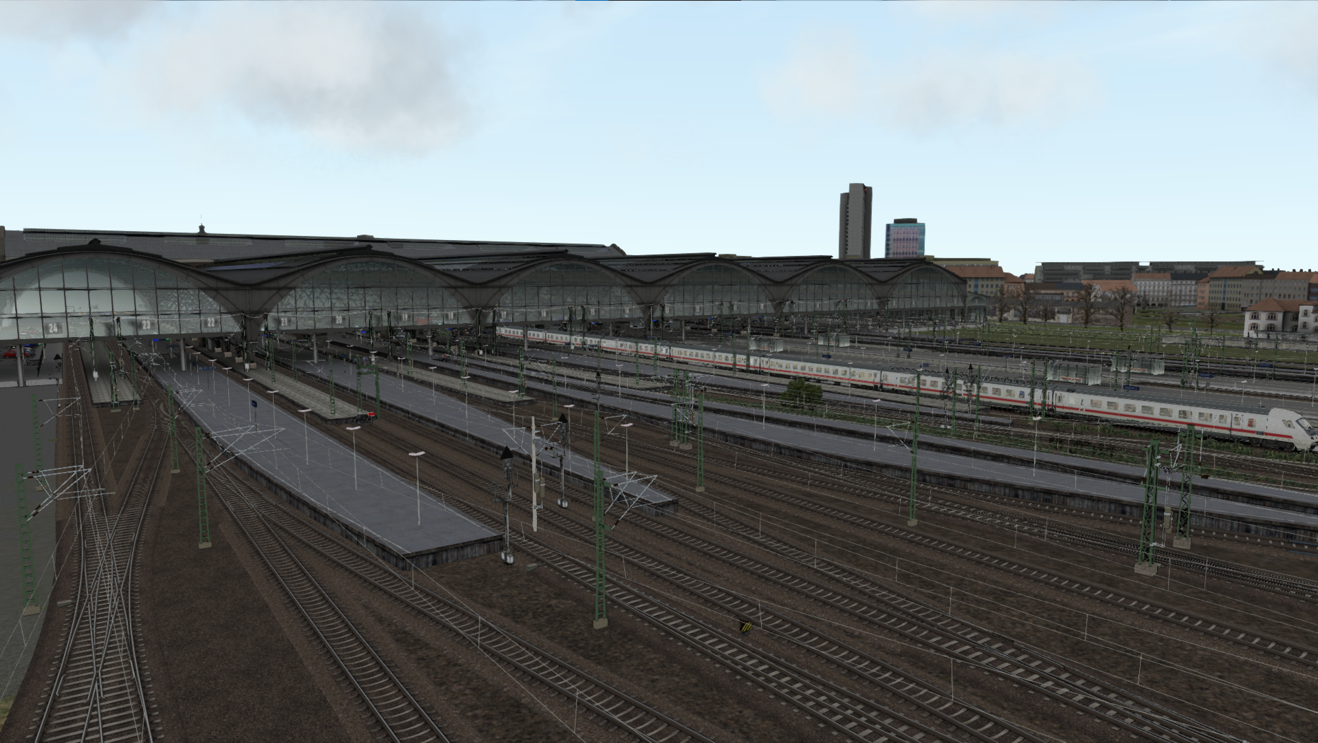 Realistisch dargestellt ist auch der Leipziger Hauptbahnhof.